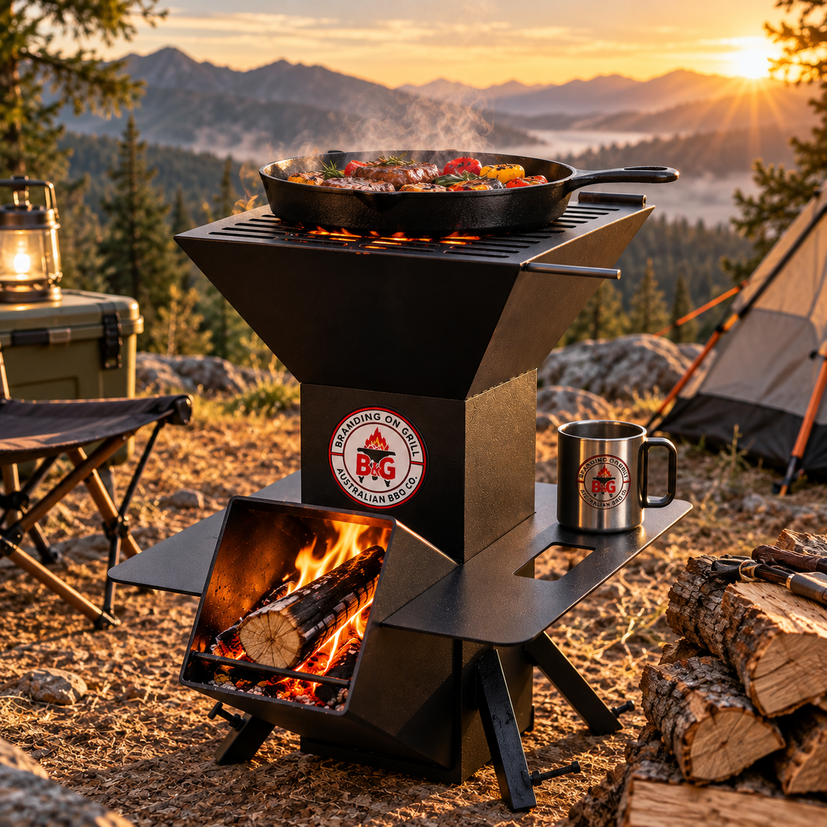 EmberTower Rocket Grill: Portable Wood-Fire Burner &amp; Grill
